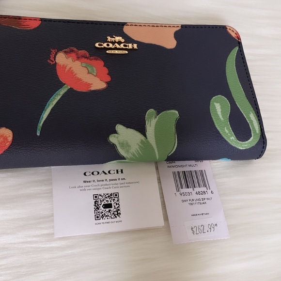 NWT💃Coach Long Zip Around Wallet With Dreamy Land Floral - Picture 7 of 7